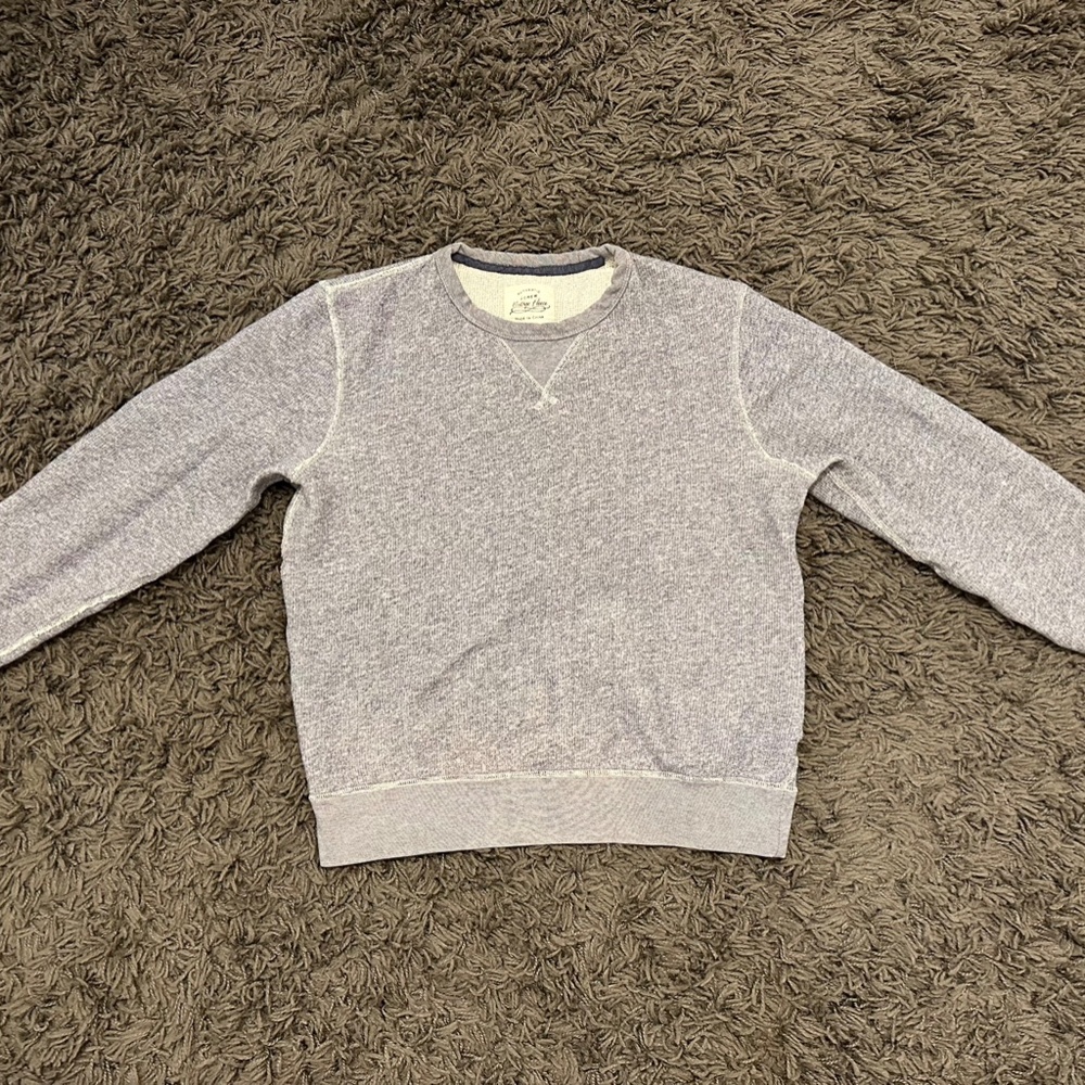 J Crew French Terry Crewneck Men's Sweatshirt Heather Blue